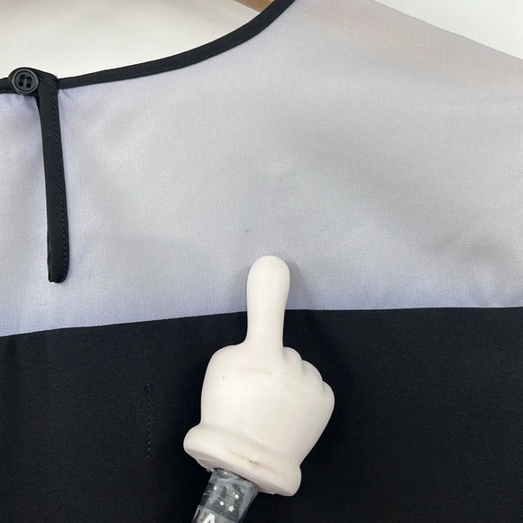 Clover Canyon Dress Womens XS Red Blue Printed Bubble Sleeve Mini V Neck - Picture 6 of 11